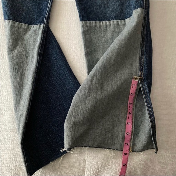 NWT Two Toned Wide Leg Parted Ankle Jeans - Picture 8 of 15
